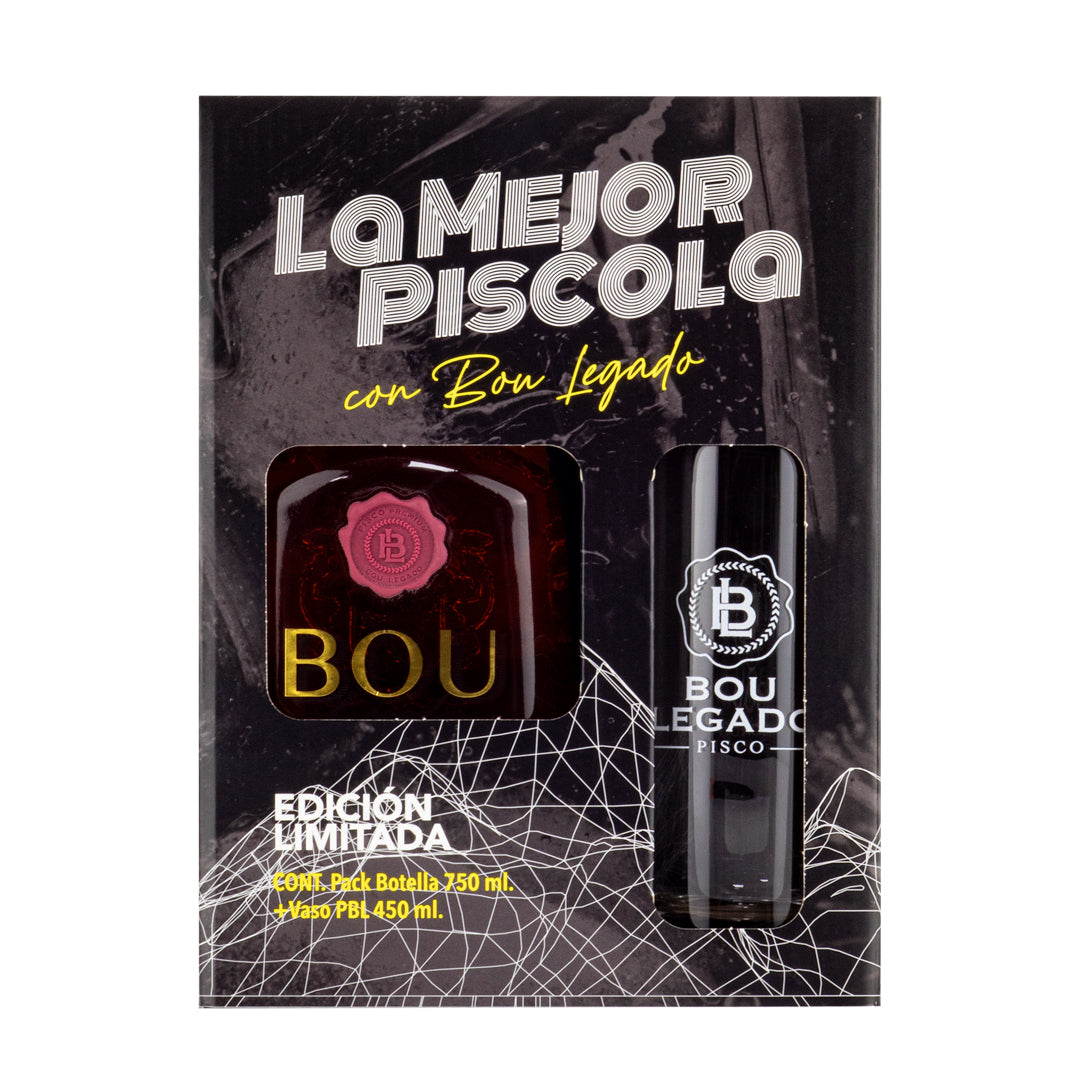 Pisco Bou Legado 40º Roble Reservado + Vaso piscolero Bou Online