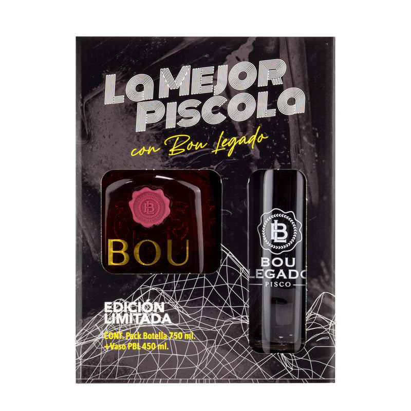 Pisco Bou Legado 40º Roble Reservado + Vaso piscolero Bou Online