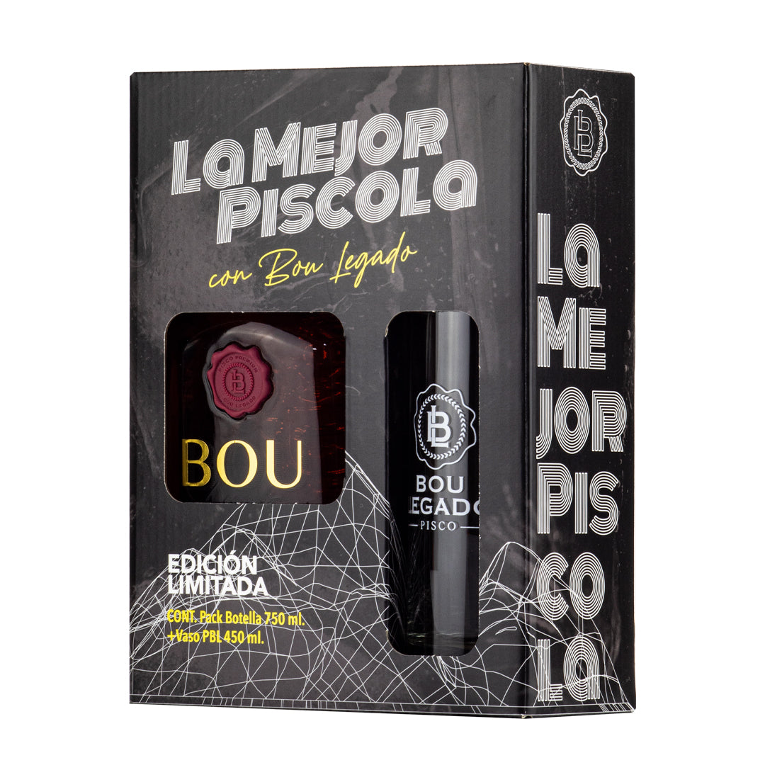 Pisco Bou Legado 40º Roble Reservado + Vaso piscolero Bou Online