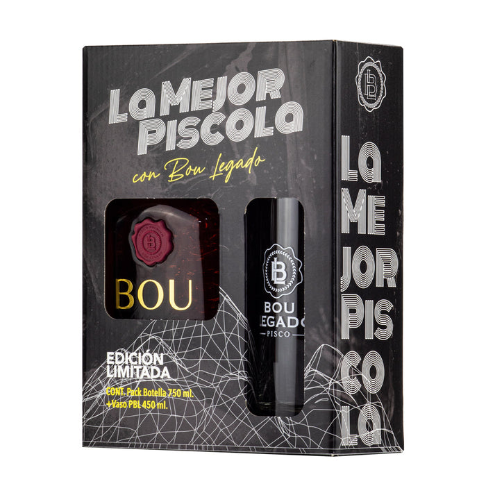 Pisco Bou Legado 40º Roble Reservado + Vaso piscolero Bou Online
