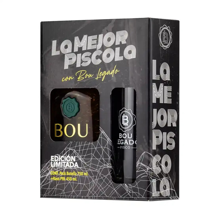 Pisco Bou Legado 35º Especial + Vaso piscolero