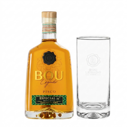 Pisco Bou Legado 35º Especial + Vaso piscolero