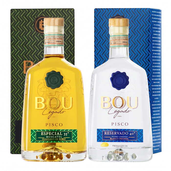 Pack Pisco Bou Legado Especial 35° + Pisco Bou Legado Pedro Jiménez Reservado 40°